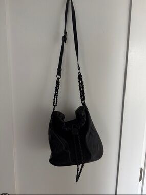 Aldo Black Chain-Accent Hobo Bag